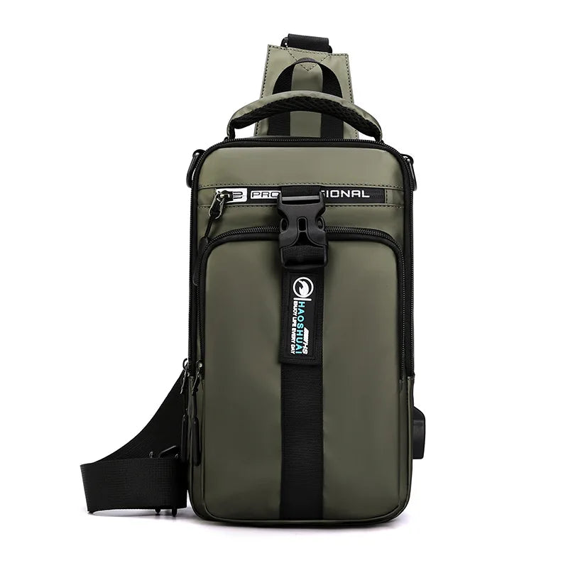 YoReAi New Multifunction Crossbody Bag for Men Anti-theft Shoulder Messenger Bags Male Waterproof Charging USB Bag Casual Tote