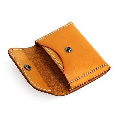 Storage Coin Purses Men Genuine Leather Luxury Handmade Retro Women Wallets Vintage Coin Pouch Business Credit Card Case
