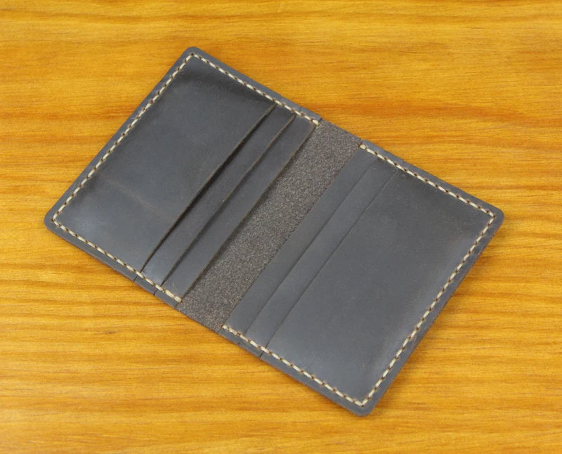 Luxury Handmade Crazy horse Genuine Leather Men card holder slim Leather Card wallet Business card holder Women name Card Sleeve