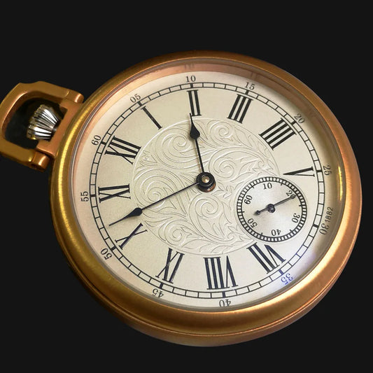 Rose Gold 316L Stainless steel Waterproof Pocket Watch Mechanical Movement Antique Vintage Luxury VOGOROSO Watch with Chain&Box