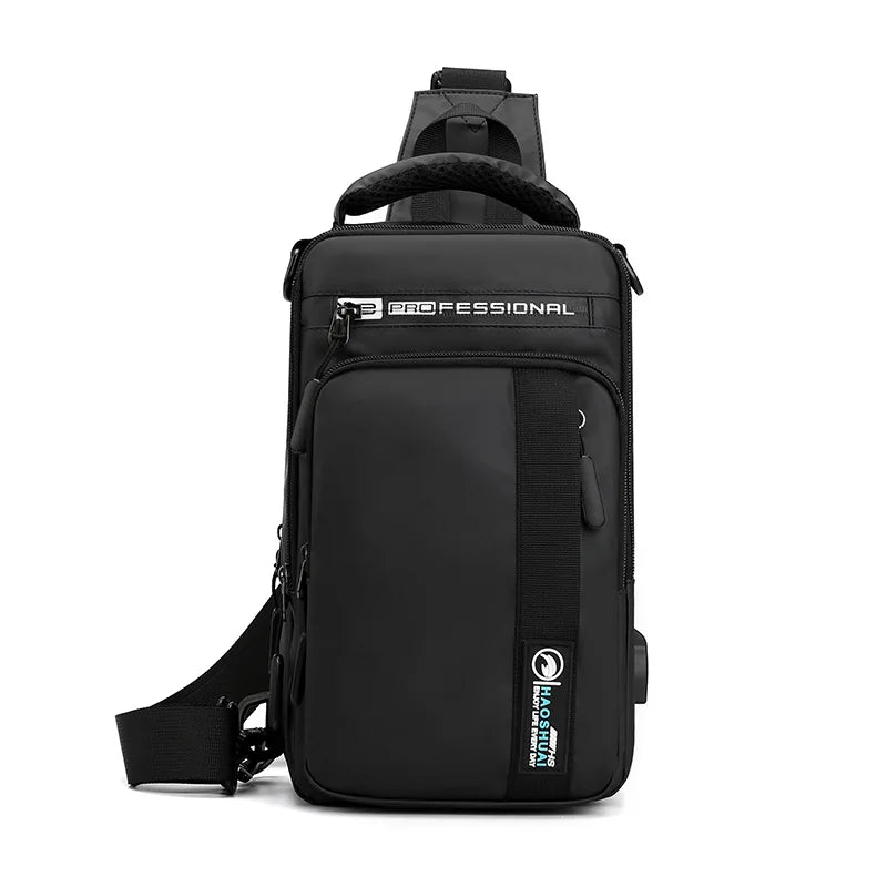 YoReAi New Multifunction Crossbody Bag for Men Anti-theft Shoulder Messenger Bags Male Waterproof Charging USB Bag Casual Tote