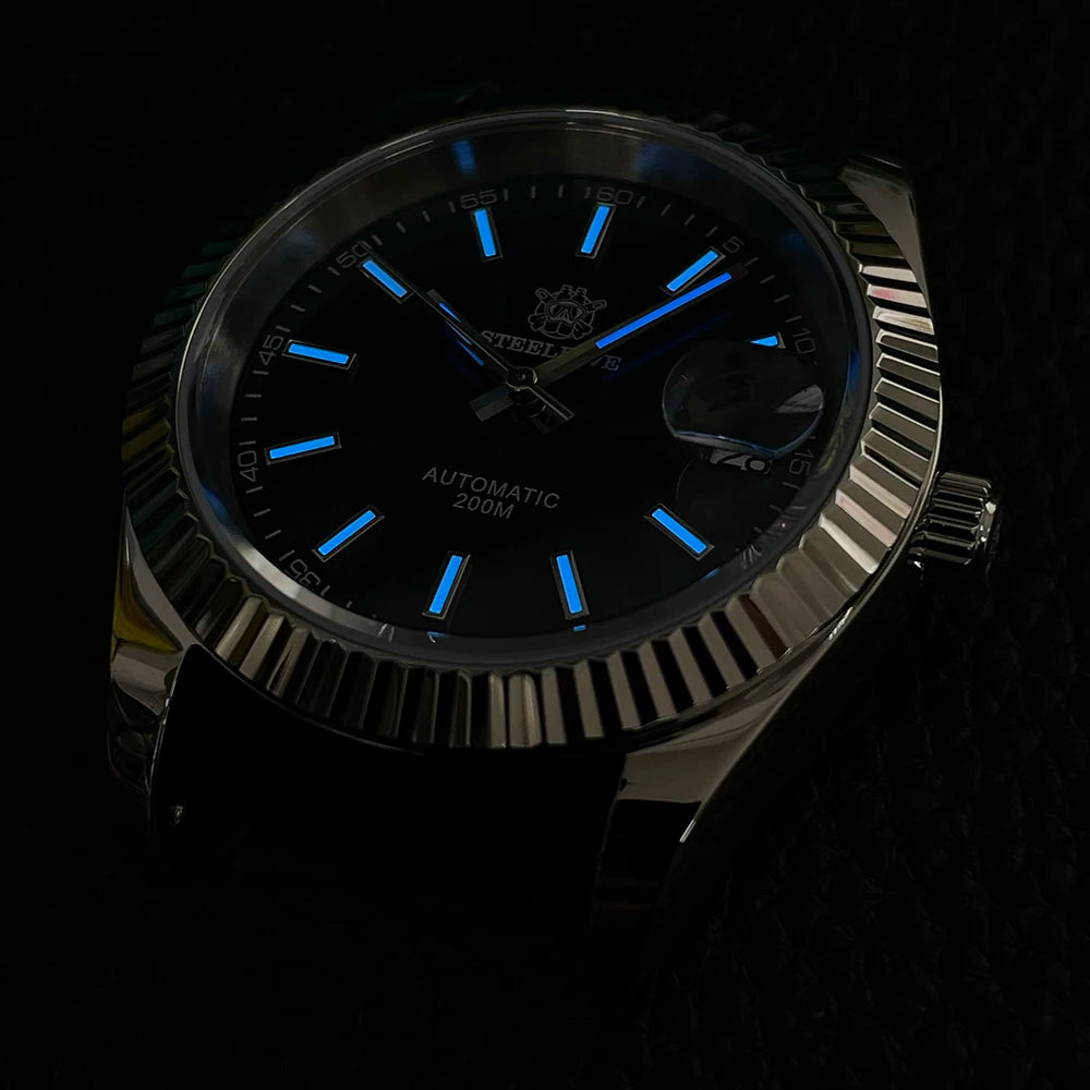 STEELDIVE SD1934 NH35 Automatic Movement 39mm Stainless Steel BGW9 Blue Luminous Sapphire Glass 200M Water Ghost Dive Watches