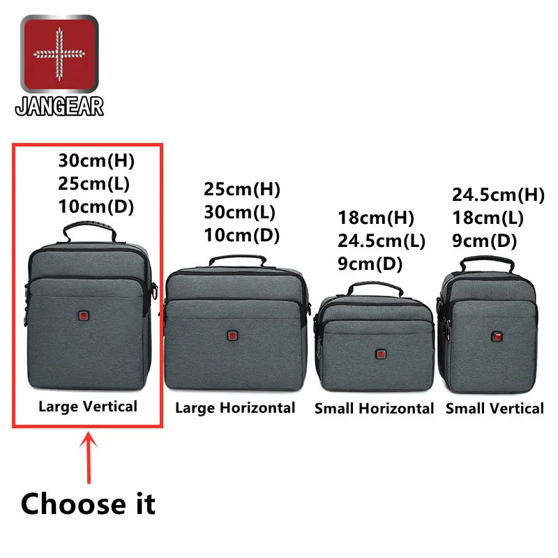 JANGEAR Men Lightweight Nylon Bags Casual Shoulder Bag Travel Tote Waterproof Shoulder Bags Mens Business Horizontal Handbag