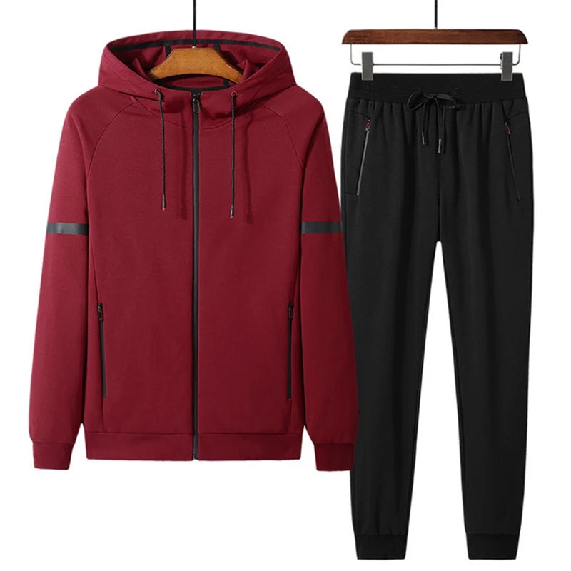 cotton men sweat suit set 8XL 9XL Spring Autumn leisure sports men big size sweatsuits men's sportswear oversized jogger suits