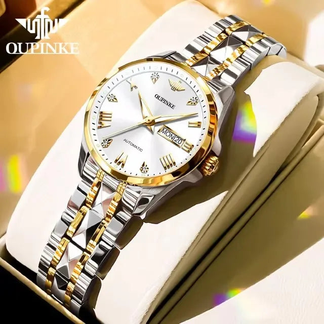 OUPINKE 3171 Women's Watches Fashion Tungsten Steel Sapphire Brand Waterproof Automatic Mechanical Watch Elegant Watch Women