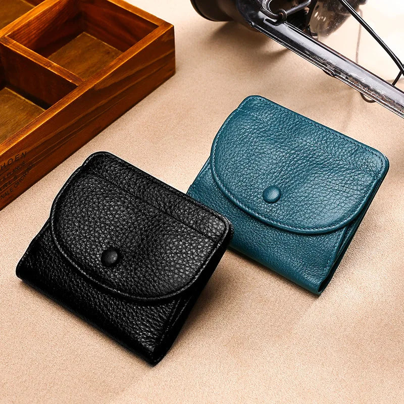 Unisex Genuine Leather Wallet Mini Coin Purse Brand Designer Women And Men Leather Wallet Small Coin Pocket Money Change Bag
