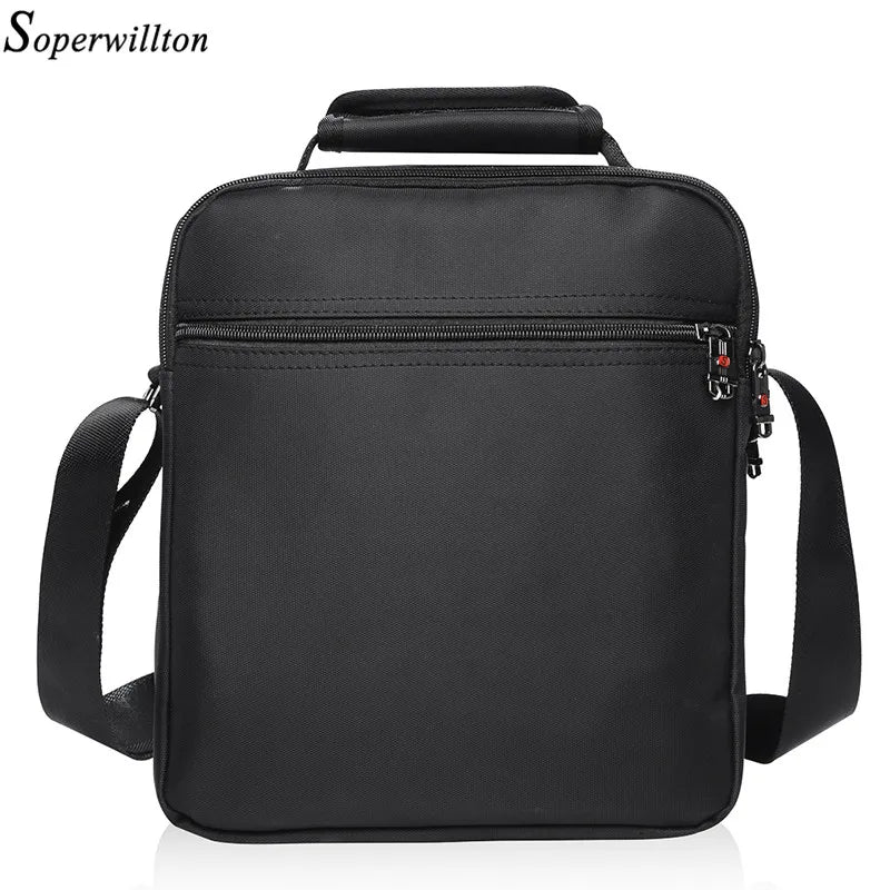 Soperwillton Men's Bag Totes Handbag Waterproof Heavy Protective Cotton Oxford Men Messenger Bags Shoulder Bag Male Female #1057