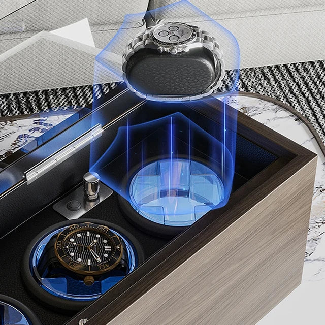 Luxury Wood Watch Winder High-End  4 Slot Automatic Watches Box With Mabuchi Mute Motor Watch Cabinet Clock Storage Box