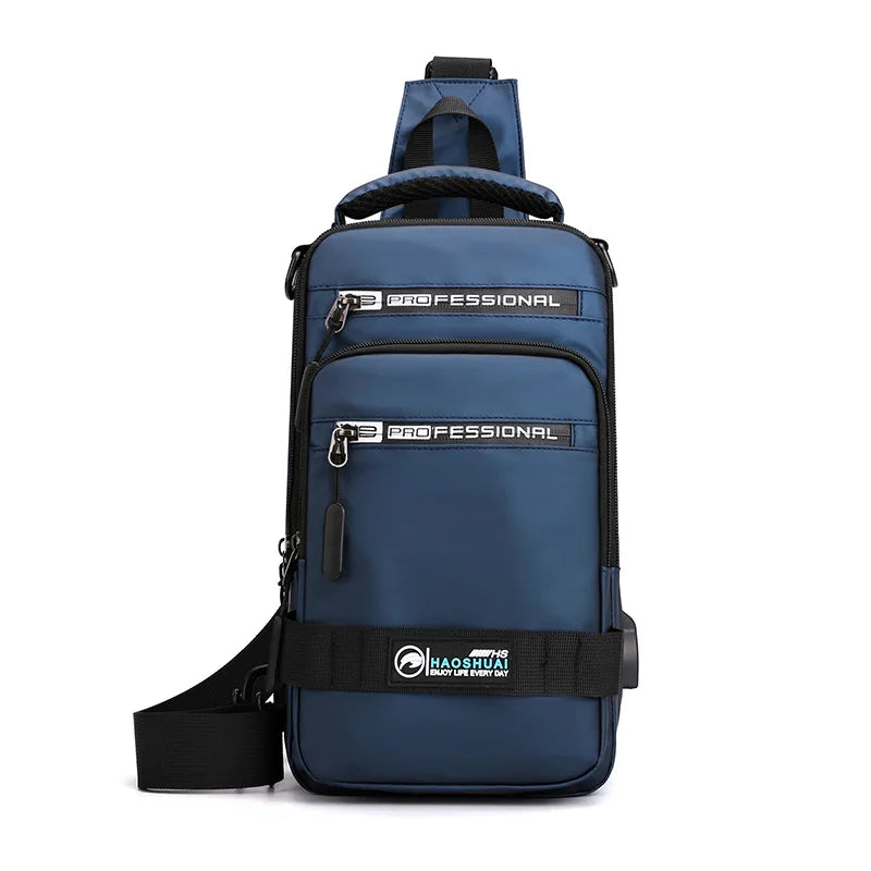 YoReAi New Multifunction Crossbody Bag for Men Anti-theft Shoulder Messenger Bags Male Waterproof Charging USB Bag Casual Tote