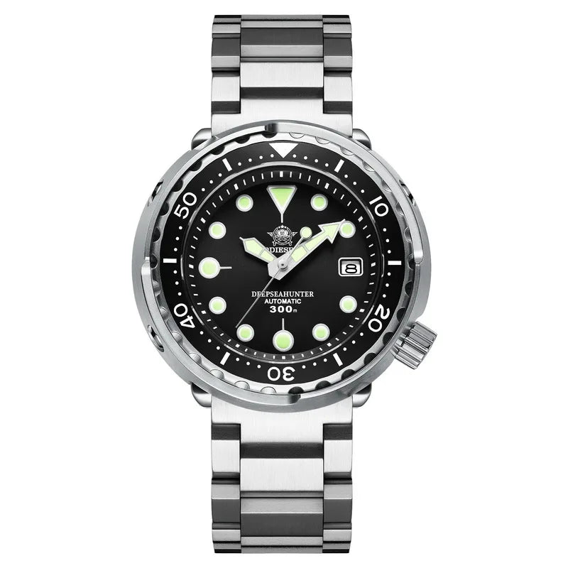 ADDIESDIVE Tuna Series Watch Blue Dial 316L Stainless Steel Watch Sapphire Crystal 300m Diving Watch C3 Super Luminous Hands
