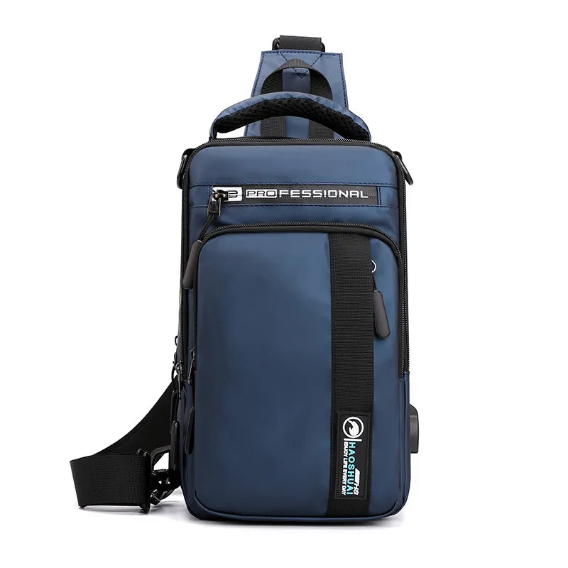 YoReAi New Multifunction Crossbody Bag for Men Anti-theft Shoulder Messenger Bags Male Waterproof Charging USB Bag Casual Tote