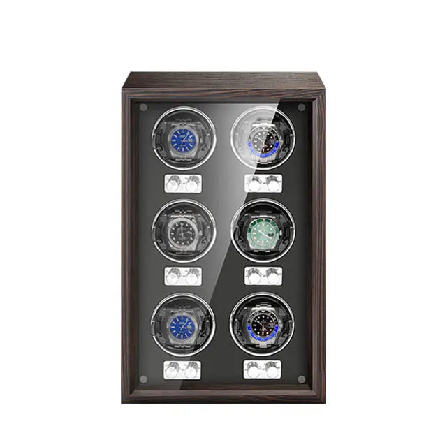 IBBETON Brand Luxury Wood Watch Winder High-End Leather Automatic Watches Box with Mabuchi Motor Watch Cabinet Clock Storage Box