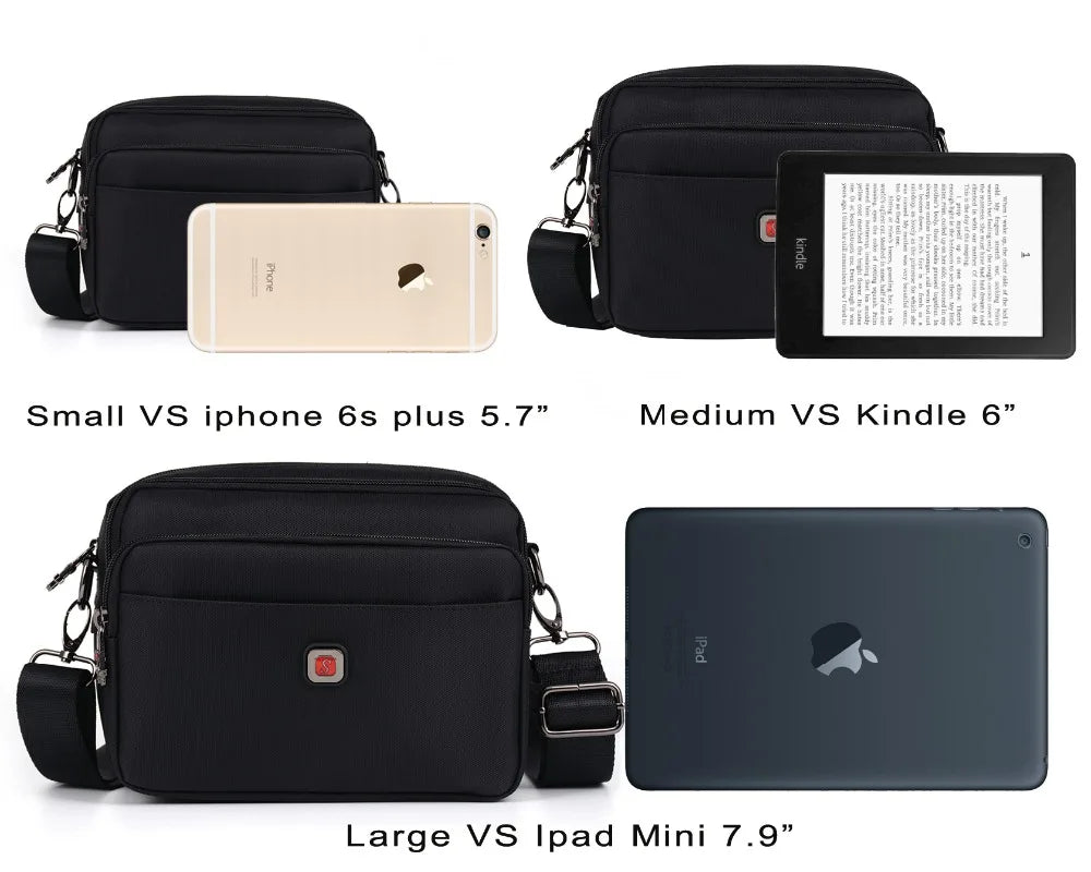Soperwillton 2020 Men's Bag Shoulder Crossbody Messenger Bag Oxford Water-resistent Waist Packs Zipper Bag For Men Travel Bag