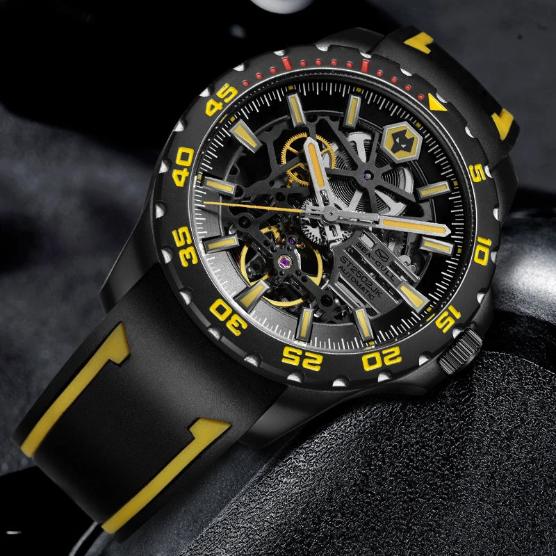 Seagull Men's Mechanical Watch 2023 Top Brand Luxury Sports Double-Sided Hollow Mechanical Wristwatch For Man 815.92.1877Hk