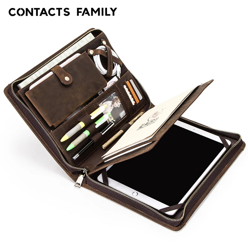 vintage genuine leather case for Air 5/4/3 ipad pro 11 iPad 10th/9th/8th/7th Portfolio Galaxy Tab a / s7 /s6 lite Tablet estuche
