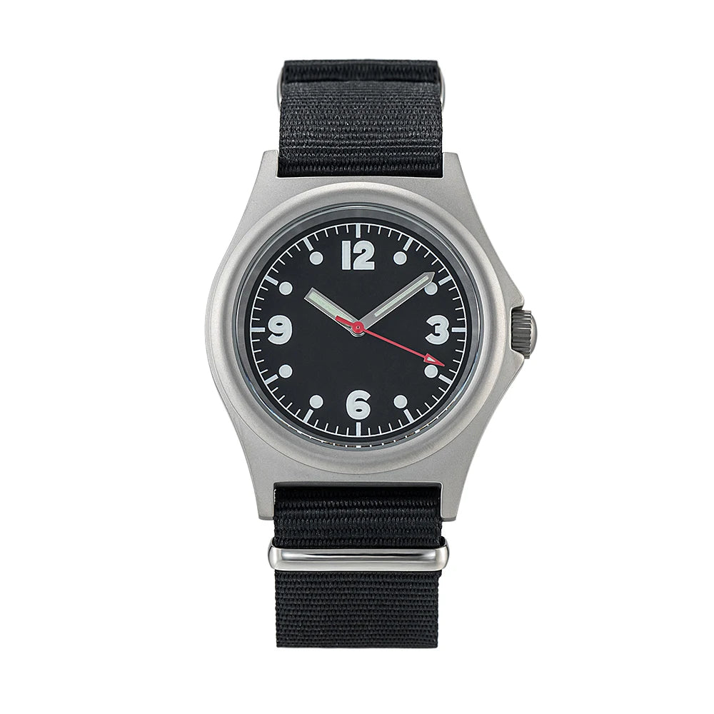 QM Quartz Watch 38mm Miyota Japan Movement Steel Pathfinder MWC Military Army Matt Steel Finish New in Luminous 8018 Waterproof