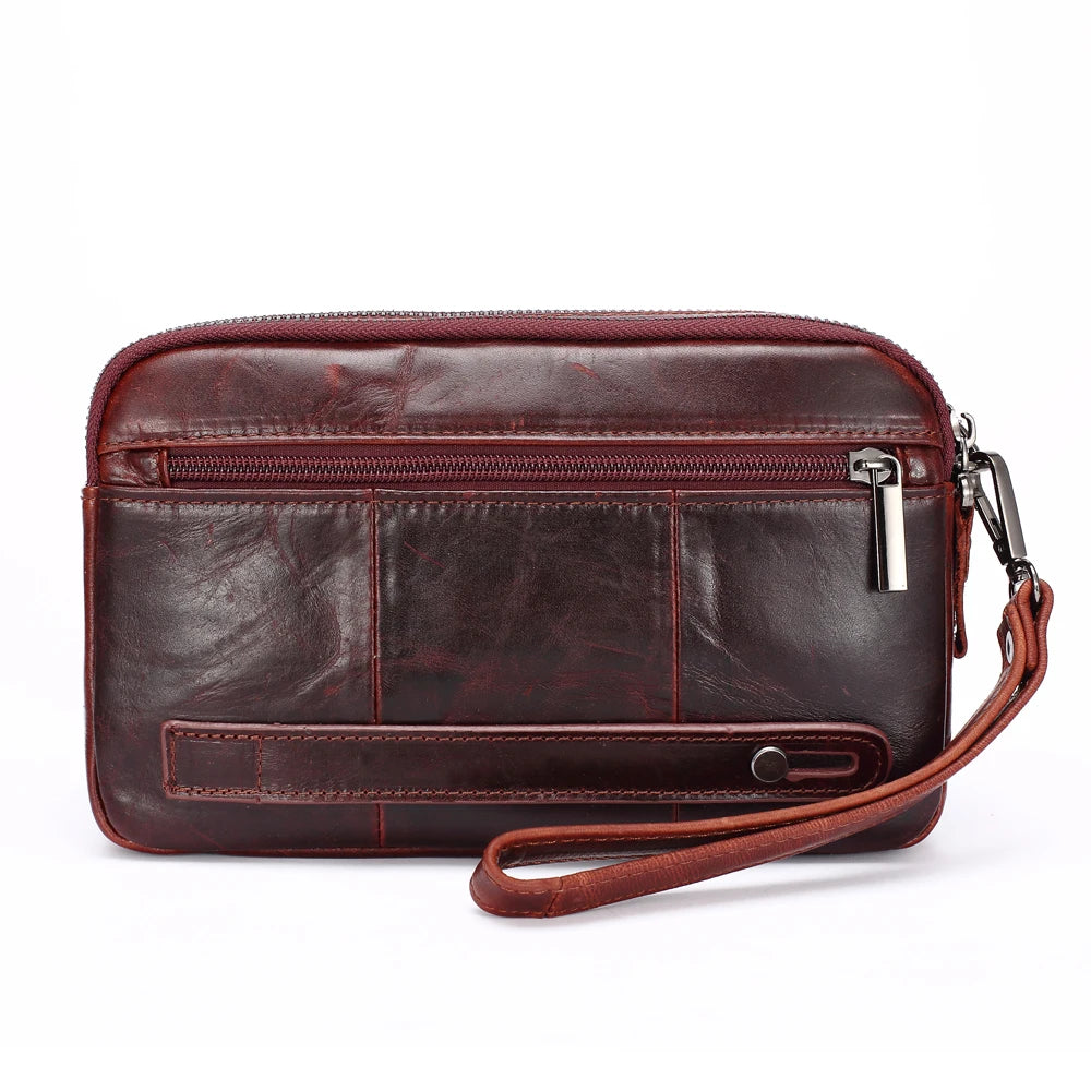 Men's Clutch Bags for men Genuine Leather Handbag Male Long Money Wallets Mobile Phone Pouch man Party Clutch Coin Purse