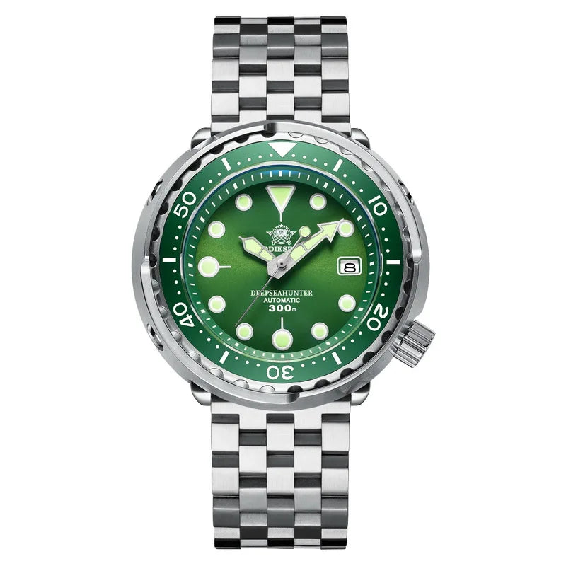 ADDIESDIVE Tuna Series Watch Blue Dial 316L Stainless Steel Watch Sapphire Crystal 300m Diving Watch C3 Super Luminous Hands