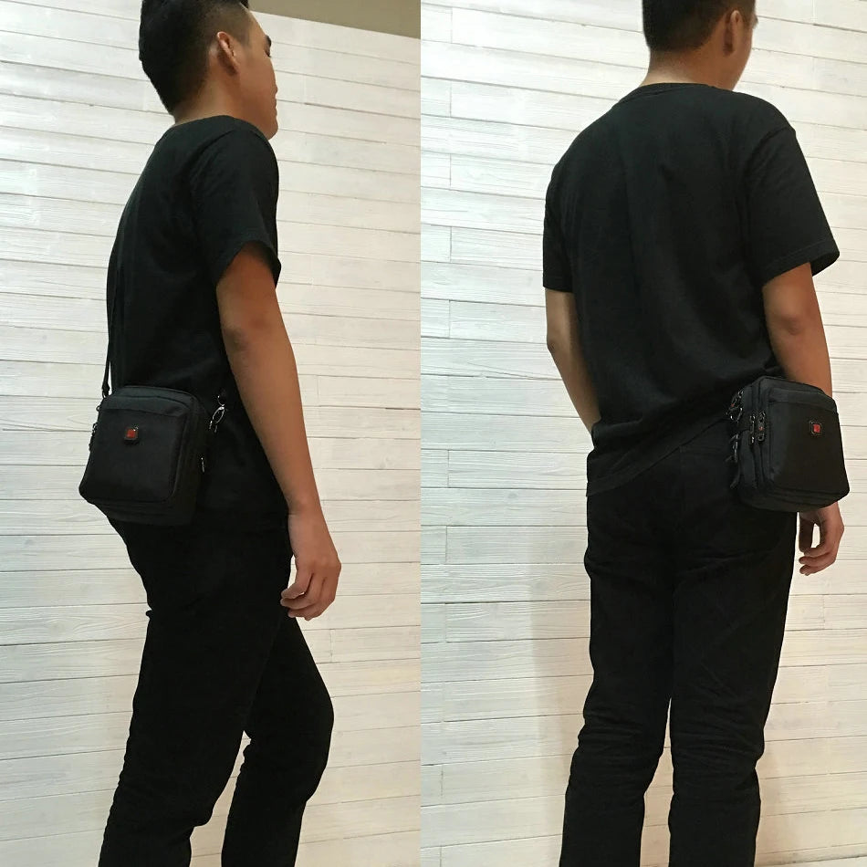 Soperwillton Men Shoulder Bag Casual Messenger Bags Waterproof Man Purse Oxford Zipper Crossbody Can Be Equipped With Belt #1052