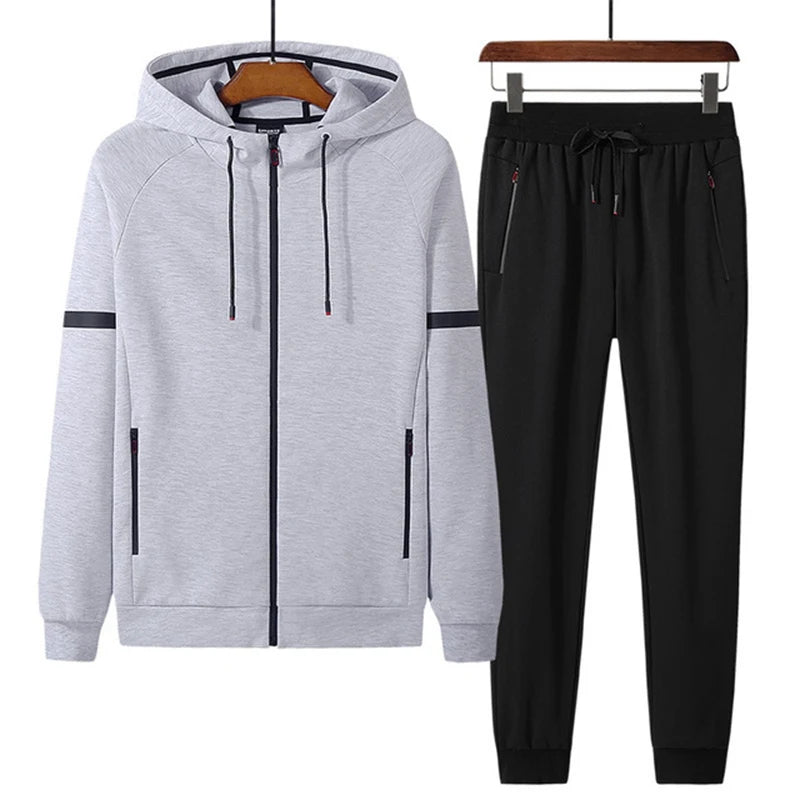 cotton men sweat suit set 8XL 9XL Spring Autumn leisure sports men big size sweatsuits men's sportswear oversized jogger suits