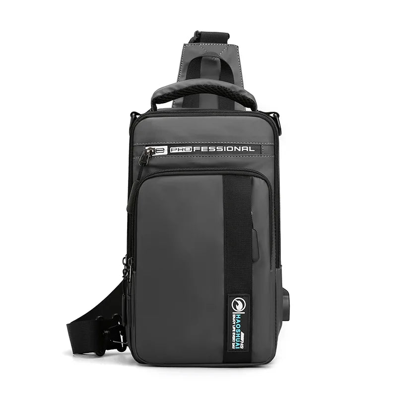 YoReAi New Multifunction Crossbody Bag for Men Anti-theft Shoulder Messenger Bags Male Waterproof Charging USB Bag Casual Tote