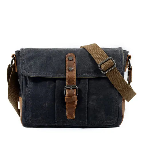 New Men Retro Messenger Bags Casual Canvas Waterproof Simple Shoulder Bag Cross Section Oil Wax Bag