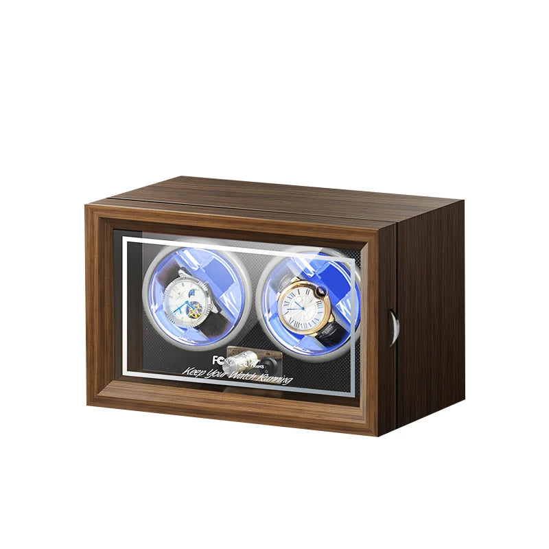 IBBETON Luxury Brand Wood Watch Winder High-End 2 4 Slot Automatic Watches Box with Mabuchi Moto Watch Cabinet Clock Storage Box