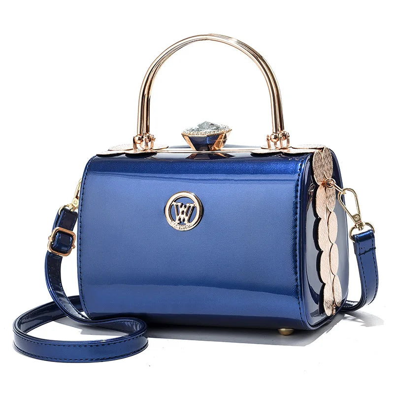 Fashion Brand Designer Ladies Handbag Bright Leather Bridal Bag New Small Square Bag Shoulder Bag High Quality Messenger Bag