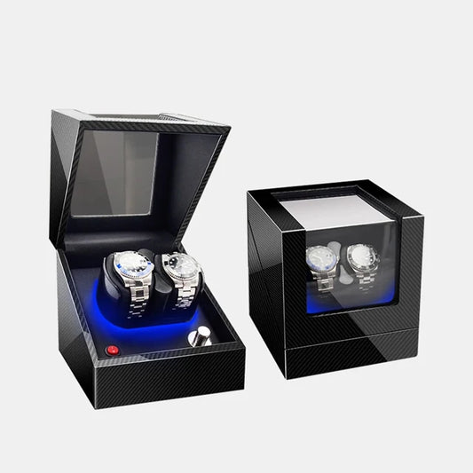 IBBETON Automatic Luxury Watch Winder Mabuchi Mute Motor Carbon Fiber Watches Box Jewelry Display Storage Case Organizer Watches