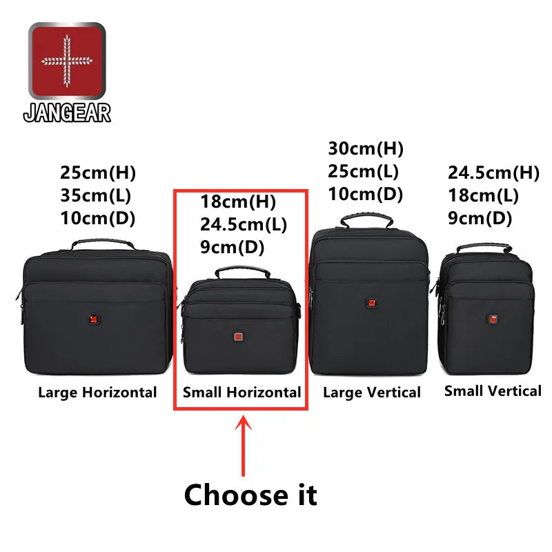 JANGEAR Men Lightweight Nylon Bags Casual Shoulder Bag Travel Tote Waterproof Shoulder Bags Mens Business Horizontal Handbag