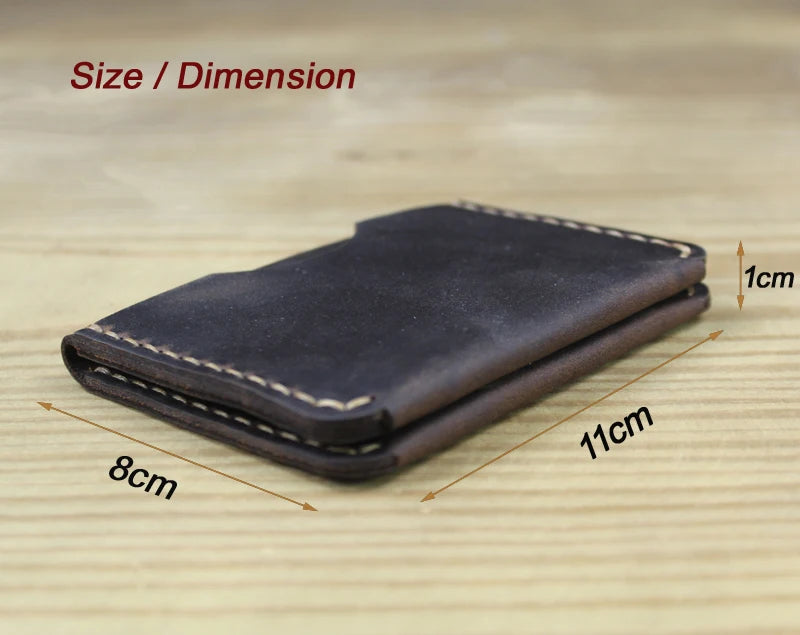 Handmade Vintage Crazy horse Genuine Leather card holder credit card wallet Leather small Purse Organizer business card Holder