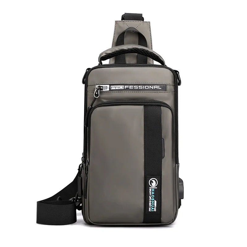 YoReAi New Multifunction Crossbody Bag for Men Anti-theft Shoulder Messenger Bags Male Waterproof Charging USB Bag Casual Tote