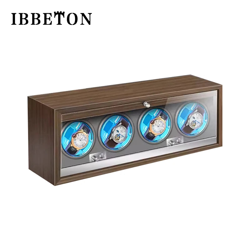 Luxury Wood Watch Winder High-End  4 Slot Automatic Watches Box With Mabuchi Mute Motor Watch Cabinet Clock Storage Box