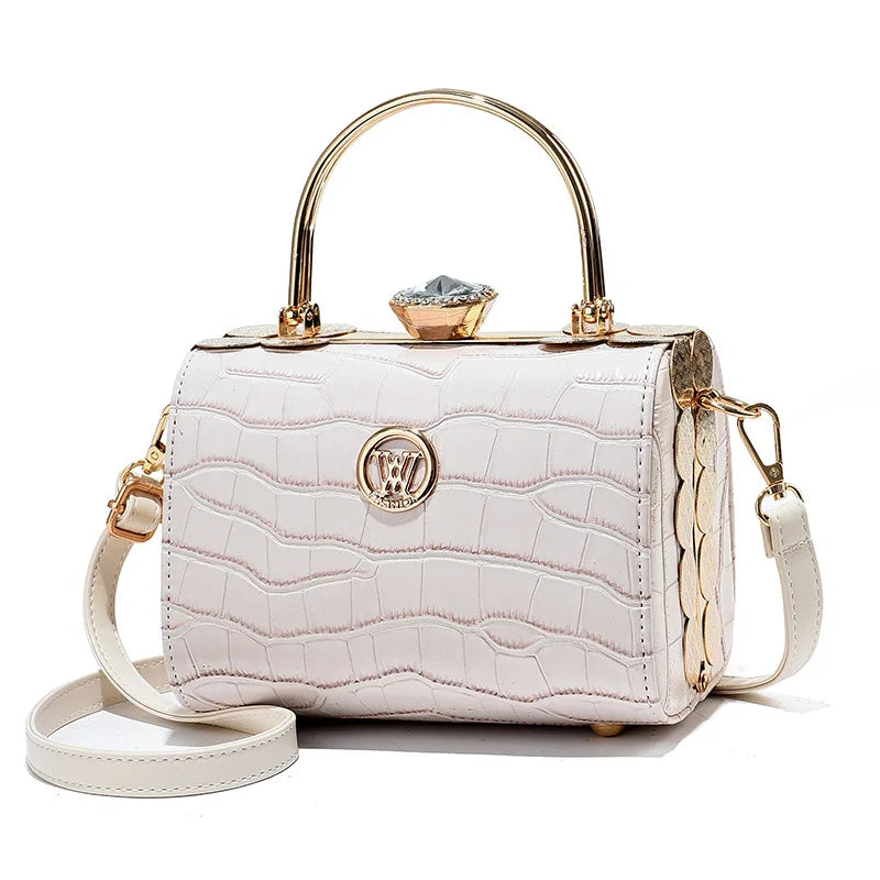 Fashion Brand Designer Ladies Handbag Bright Leather Bridal Bag New Small Square Bag Shoulder Bag High Quality Messenger Bag