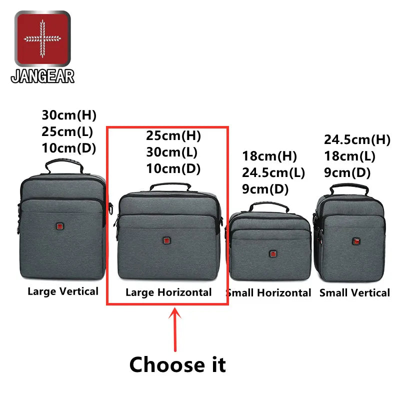 JANGEAR Men Lightweight Nylon Bags Casual Shoulder Bag Travel Tote Waterproof Shoulder Bags Mens Business Horizontal Handbag