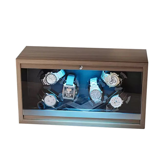 Brand Luxury Wood Watch Winder High-End 1 3 2 4 6 Slot Automatic Watches Box with Mabuchi Moto Watch Cabinet Clock Storage Box