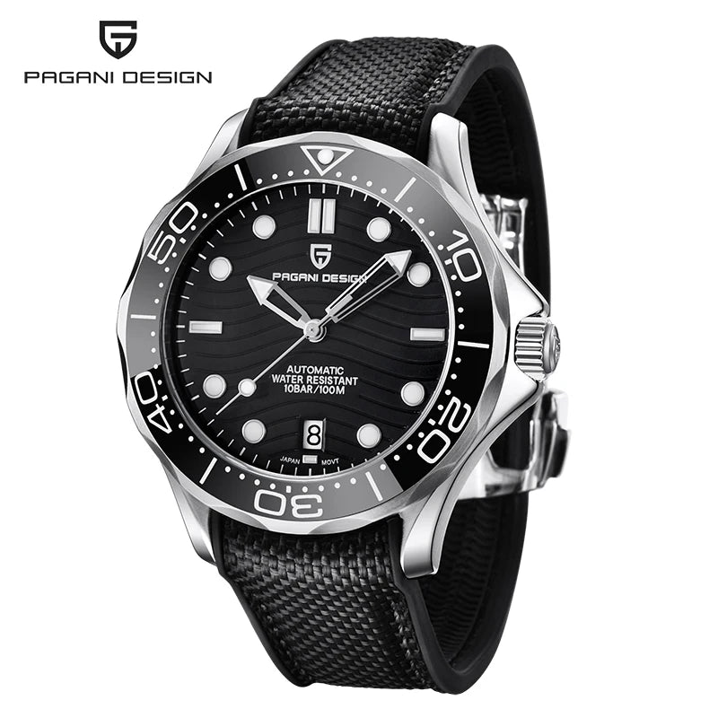 PAGANI DESIGN Men's Watches Luxury NH35 Automatic Watch For Men Mechanical Wristwatches Sapphire Mirror Ceramic Bezel Man Gifts