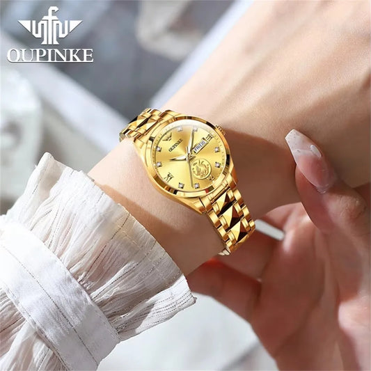 OUPINKE 3171 Women's Watches Fashion Tungsten Steel Sapphire Brand Waterproof Automatic Mechanical Watch Elegant Watch Women