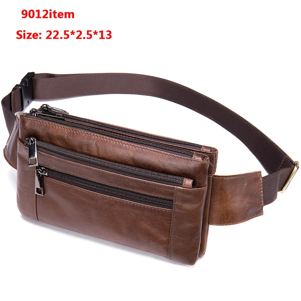 WESTAL Men's Waist Bags Genuine Leather Men's Belt Bag Fanny Pack Male Waist Pack Money Belt Hip Bag Man Belts Pouch Bags 8953