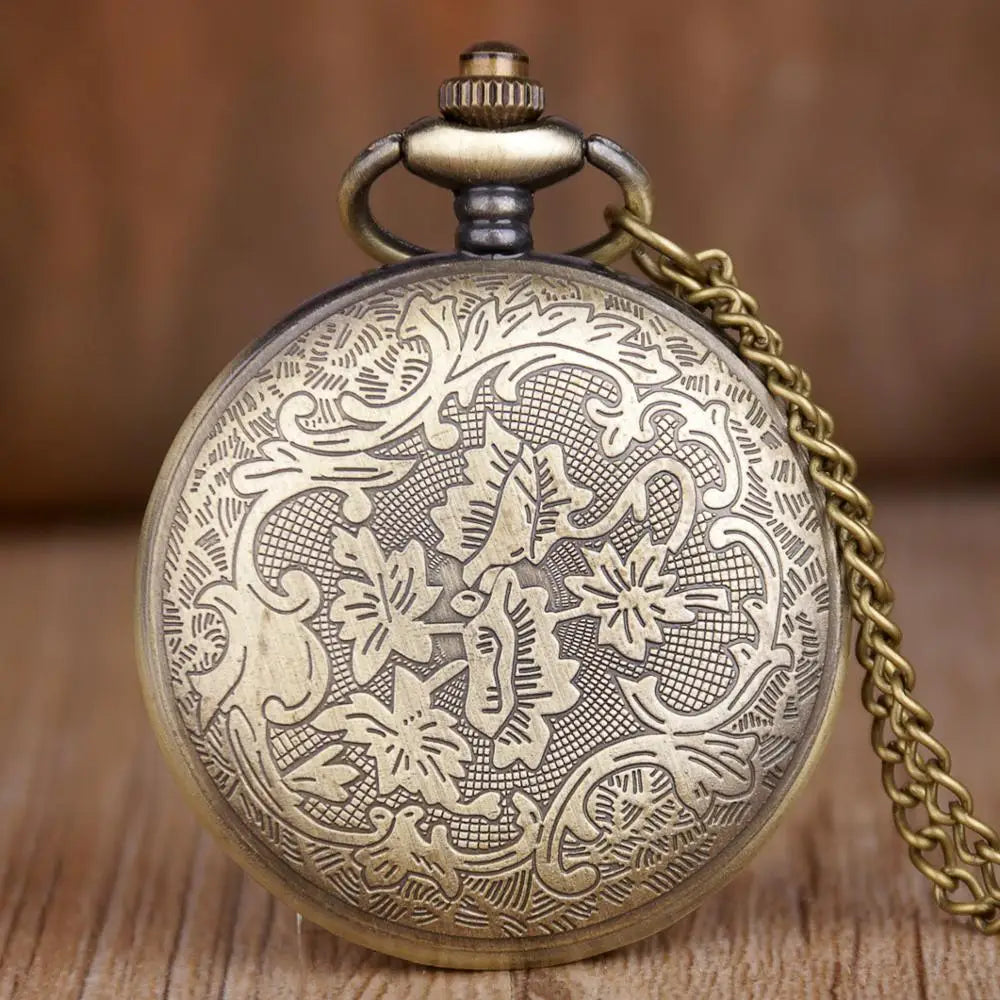 Vintage Butterfly Carving Hollow Design Pocket Watch Mens Womens Necklace Pendant Quartz Fob Watch Mens Womens Gifts
