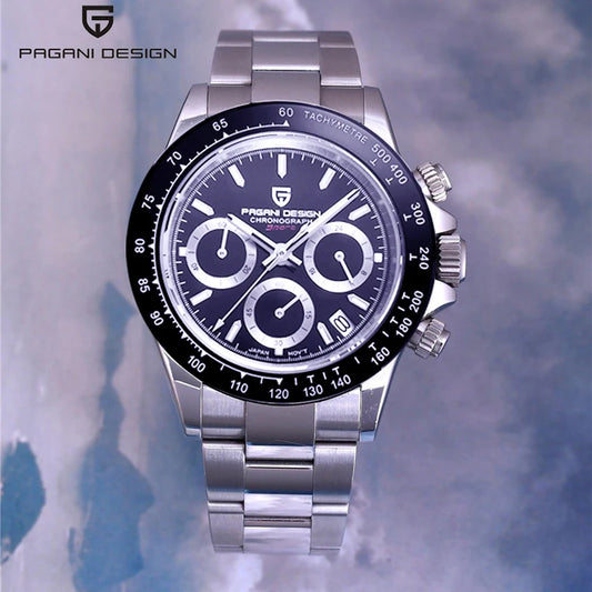 2025 New PAGANI DESIGN Chronograph Luxury Quartz Wrist Watch For Men Automatic Date 100M Waterproof JAPAN VK63 Movt Reloj Hombre