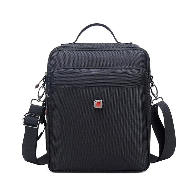 JANGEAR-Men's waist bag Swiss multi-function mobile phone bag large capacity vertical satchel belt wallet iPad tool storage bag
