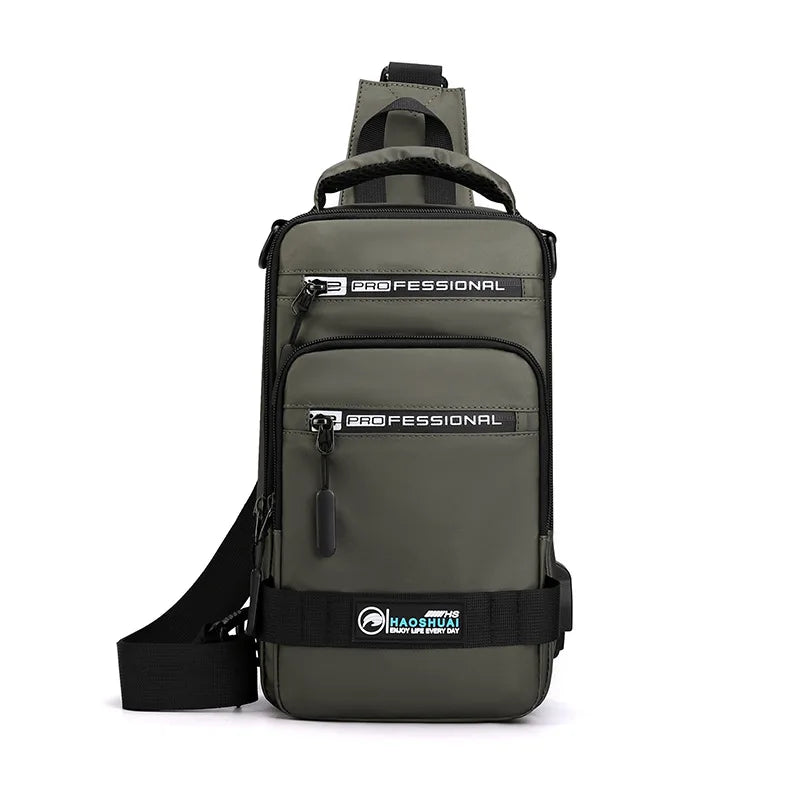 YoReAi New Multifunction Crossbody Bag for Men Anti-theft Shoulder Messenger Bags Male Waterproof Charging USB Bag Casual Tote