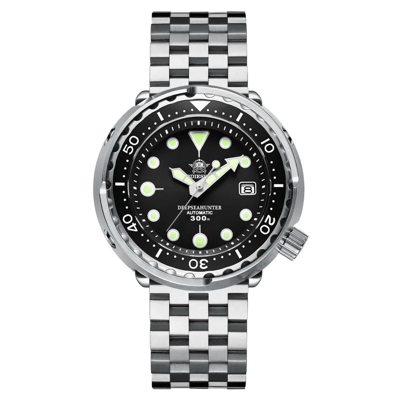ADDIESDIVE Tuna Series Watch Blue Dial 316L Stainless Steel Watch Sapphire Crystal 300m Diving Watch C3 Super Luminous Hands