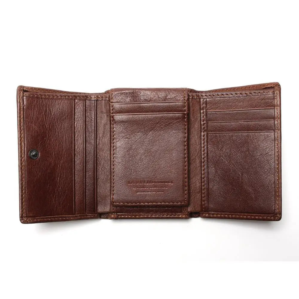 RFID Wallet Antitheft Scanning Leather Hasp Leisure Men's Slim Mini Case Credit Card Trifold Purse