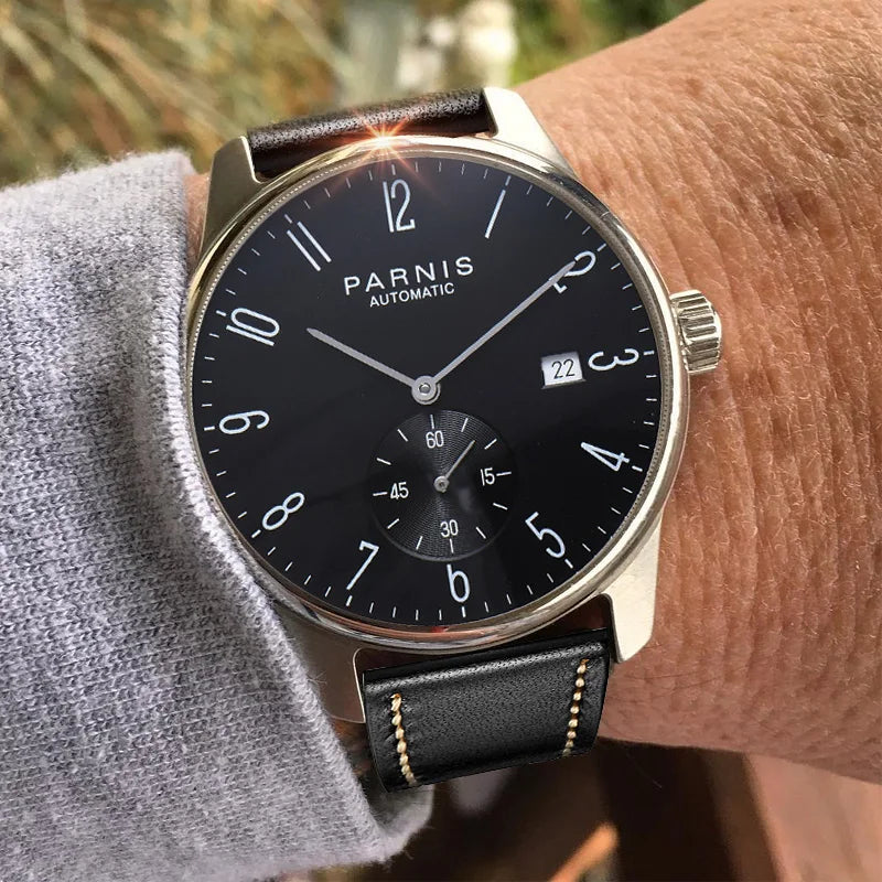 Parnis Mechanical Watches Minimalist Watch for Men Wristwatch Luxury Waterproof Automatic hombre Relogio Masculino Calendar 2025