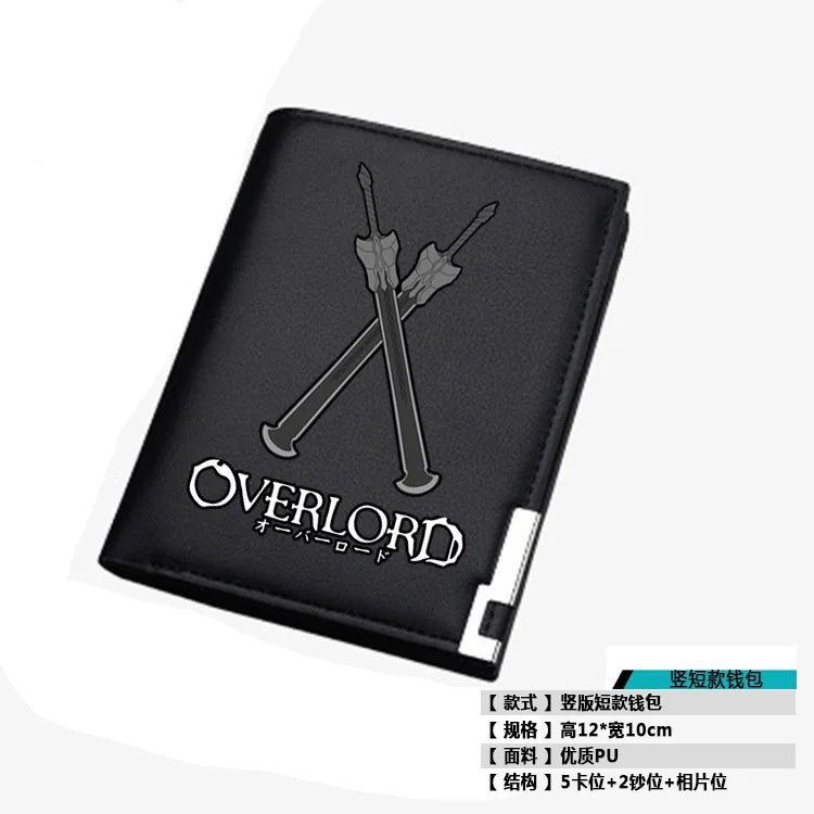 2019 NEW Fantasy Adventure Anime Overlord Men Short Wallet Pu Leather Long Purse Fashion Card Holder Student Money Bags