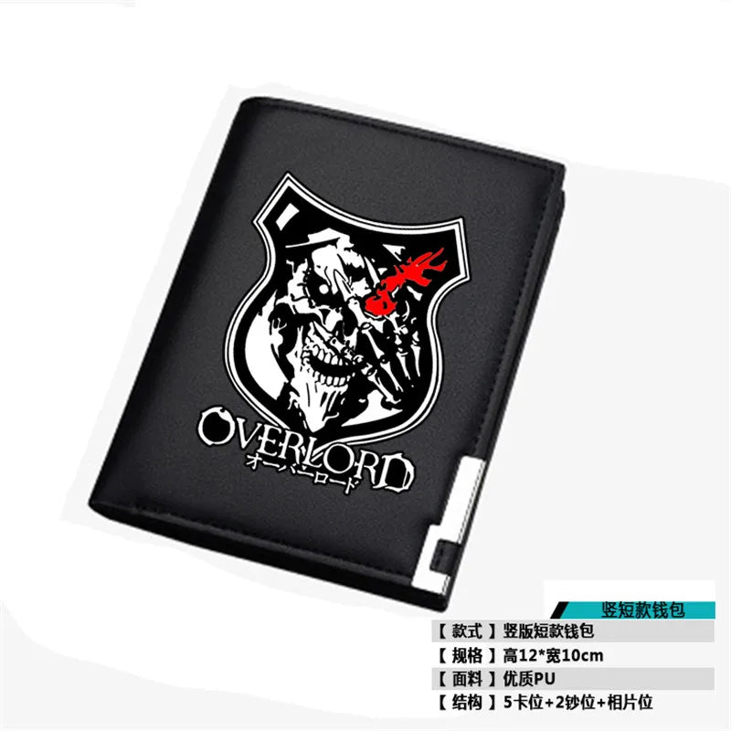 2019 NEW Fantasy Adventure Anime Overlord Men Short Wallet Pu Leather Long Purse Fashion Card Holder Student Money Bags