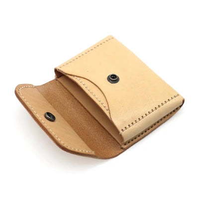 Storage Coin Purses Men Genuine Leather Luxury Handmade Retro Women Wallets Vintage Coin Pouch Business Credit Card Case