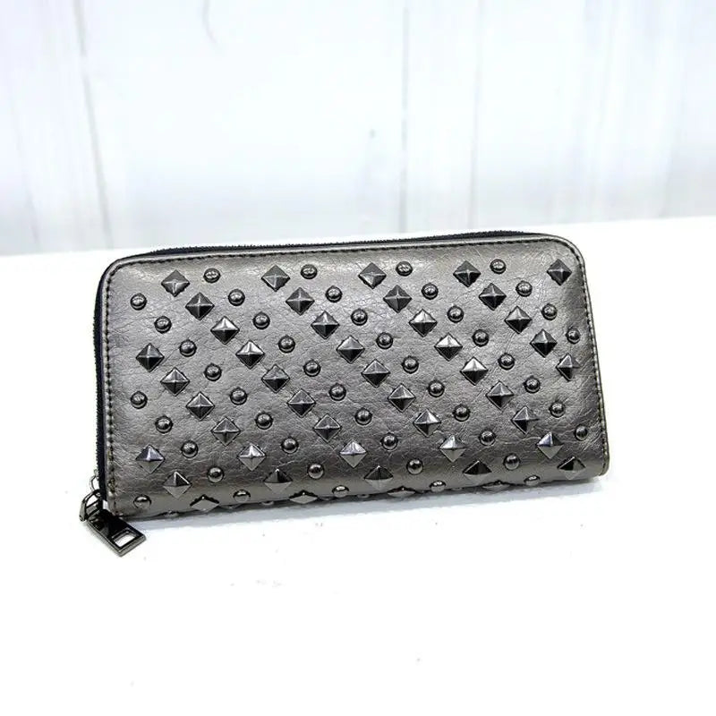 Luxury Rivet Wallet for Women, Female Purses, Designer Brand, Wallets for Women, 2024